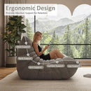 Bean Bag Chair, Oversized Bean Bag Chair for Living Room, Fireside Chair for Adults with Memory Foam Filled, Big Accent Lounge Floor Sofa for Reading, Relax, No Assembly Required. (Grey 3-Seater) by CozyNest Decor