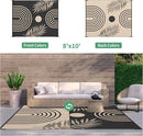 GENIMO Outdoor Rug 8' x 10' Waterproof for Patio Clearance, Reversible Lightweight Plastic Straw Camping Carpet, Large Area Rugs Mats for Rv, Backyard, Deck, Porch, Picnic, Balcony, Mix-Black & Beige by CozyNest Decor
