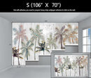 Hand Painted Coconut Tree Wallpaper Bedroom Tropical Plants Leaves Landscape Wall Mural Living Room (Not Peel and Stick) by CozyNest Decor