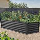 YITAHOME 72x36x24 in Galvanized Raised Garden Bed Kit, Large Metal Planter Box with Gloves & Support Rod, Outdoor Flower Bed for Plants Vegetables, Black by GreenHaven Gardens