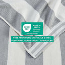 Great Bay Home 100% Cotton Velour 4 Pack Beach Towels 30" x 60" - Grey Cabana Stripe Pool Towels - Quick Dry, Large Swim Towels by TinyTreasures Baby Boutique