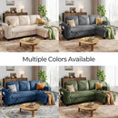 LINSY HOME Sectional Sleeper Sofa with Pull Out Couch Bed - Convertible Plush Corduroy Cloud Couch with Storage Chaise & USB Charging, Comfy L Shaped Modular Couches for Living Room Apartment, Beige by CozyNest Decor
