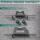 EVERHANGER Garage Wall Shelves, 12 X 48 Inch Wall Mounted Storage Shelves, Heavy Duty Metal Shelving with Hooks, 2 Pack, Black by CozyNest Decor