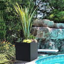 FENCY Large Square Planter 17" L x 17" W x 18" H, Planters for Outdoor Plants, Large Outdoor Planters for Porch Patio, Black Square Planter with Drainage Hole, All-Weather Use Cube Planter by CozyNest Decor