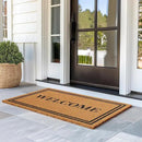 Barnyard Designs Natural Coco Coir Heavy Duty Backing Doormat - Large Cute Non-Slip Front Door Welcome Mat for Outside Entrance or Porch Entry, Brown (30x48, Welcome) by CozyNest Decor
