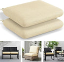Codi Patio Chair Cushions 19x19 Inch, Waterproof Seat Cushion for Outdoor Furniture with Textured Fabric, Handles & Adjustable Straps, Fade Resistant - Set of 2, Beige by GreenHaven Gardens