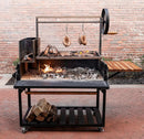 Backyard Discovery Argentine Santa Maria Wood Fire & Charcoal BBQ Grill with Brasero, Adjustable Grill Grates, Fire Bricks, Heavy-Duty Steel, S-Hooks, Acacia Wood Table for Outdoor Gaucho Grilling by GreenHaven Gardens