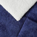 Amazon Basics Reversible Sherpa Comforter Set with Pillow Sham, Navy, Queen/Full by CozyNest Decor