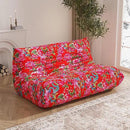 Bean Bag Chair, Loveseat Fireside Chair Bean Bag Sofa Large Bean Bag Chair for Adults, 2 Seater Bean Bag Chairs for Teens with High Density Comfortable Foam, Bean Bag for Living Room, Bedroom (Flower) by CozyNest Decor