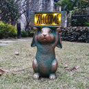 Rabbit Solar Welcome Garden Statues Outdoor Décor-Rabbit Figurines Solar LED Light Lawn Ornaments - Yard Decorations for Patio, Balcony, Backyard -Unique House Warming Gifts for Mom by CozyNest Decor