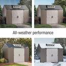 Rubbermaid Extra Large Resin Outdoor Storage Shed With Floor (7 x 10.5 Ft.) Weather Resistant Brown Organization for Home/Lawn Mower/Backyard Equipment/Bike Storage/Pool Supplies by GreenHaven Gardens