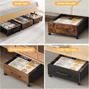 Wooden Under Bed Storage with Wheels, 80L Extra-large Rolling Under the Bed Storage Bins 2 Pack with Removable Lid, Upgrade Metal Under Bed Drawers for Clothes Shoes Blankets in Bedroom by CozyNest Decor