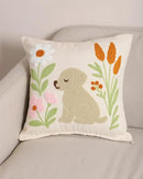 katre home madame & textile Embroidered Dog Pillow Cover – 18x18 inch Handmade Punch Needle Cushion – Boho Cotton Throw Pillow for Couch, Bed, or Gift for Dog Lovers by CozyNest Decor