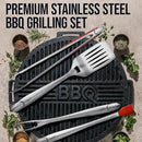 Kaluns BBQ Grilling Accessories, Grilling Gifts for Men Dad, Grill Tools for Outdoor Grill, Heavy Duty Stainless Steel Grill Set with Spatula, Tongs, Fork, Brush, & Grilling Mat, Best BBQ Gifts by GreenHaven Gardens