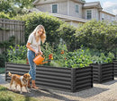 YITAHOME 72x36x24 in Galvanized Raised Garden Bed Kit, Large Metal Planter Box with Gloves & Support Rod, Outdoor Flower Bed for Plants Vegetables, Black by GreenHaven Gardens
