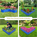 Sunnydaze Galvanized Raised Garden Bed - Metal Raised Bed for Gardening - Outdoor Planter Box for Flowers, Plants, and Vegetables - Blue - 12" L-Shaped by GreenHaven Gardens