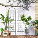 Metal Garden Trellis Rustproof Trellis for Climbing Plants Outdoor Flower Support (Black-2 Pack, 86.7"x19.7") by GreenHaven Gardens