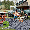 GAOMON Outdoor Rugs Patio Camping Waterproof Rug 6'x9' Plastic Straw Patio Rug Portable for Campers, Outside RVs Mat for Patios Clearance, Backyard Porch, Balcony, Dark Blue/White(Bohemia) by CozyNest Decor