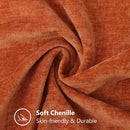 decorUhome Fall Chenille Soft Throw Pillow Covers 24x24 Set of 2, Farmhouse Velvet Neutral Decorative Euro Pillow Covers with Stitched Edge for Couch Sofa Bed Home Decor, Rust