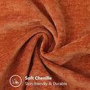 decorUhome Fall Chenille Soft Throw Pillow Covers 22x22 Set of 2, Farmhouse Velvet Neutral Decorative Euro Pillow Covers with Stitched Edge for Couch Sofa Bed Home Decor, Rust by CozyNest Decor