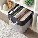 OrganiHaus 11x11 Cube Storage Bins 4 Pack, Foldable Cube Storage Organizer w/ Rope Handles, Collapsible Fabric Bins for Toys, Clothes & Closet Organization, Fabric Square Baskets - Gray/Black by CozyNest Decor