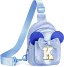 Kids Cross Body Bag, Birthday Gifts for 4 5 6 7 8 9 10 Year Old Girls Gift, Small Sling Bags for Girls Kid Daughter Birthday Gift for Kids Girl Monogram Small Sling Bag (Blue K) by TinyTreasures Baby Boutique