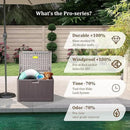 33 Gallon Pro Waterproof Outdoor Storage Bin Resin Deck Box for Patio, Poolside, and Garden, Lockable & UV-Resistant, Ideal for Small Spaces, Brown by CozyNest Decor
