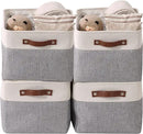 DECOMOMO Storage Baskets for Shelves - Fabric Closet Organizers and Storage Bins, Perfect Baskets for Organizing Closet Toys Nursery (Grey and White, XL - 4 Pack) by CozyNest Decor