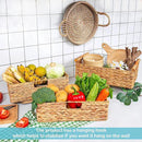 VATIMA Large Water Hyacinth Storage Baskets for Organizing with Wooden Handles for Shelves, 2 Bathroom Small Basket, Water Hyacinth Toilet Paper Baskets, Set of Natural Wicker Storage Basket for Home by CozyNest Decor