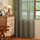 Sutuo Home Olive Green Boho Curtains 84 inches Long for Bedroom Living Room, Crochet Lace Sheer Bohemian Hollow Geometry Knitted Handmade Tassels, Privacy Vintage Farmhouse, 1 Panel 59" W x 84" L by CozyNest Decor