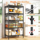 REIBII Metal Shelving 5 Tier Wire Sturdy Storage Shelves Adjustable Steel Organizer Wire Rack for Kitchen Laundry Room Commercial School Storage Room Black 63“Hx 21.65“L x 11.8”D by GreenHaven Gardens