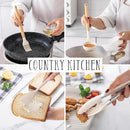 Country Kitchen Non Stick Silicone Utensil Set with Rounded Wood Handles for Cooking and Baking, 14 Piece Set, Khaki by CozyNest Decor
