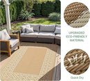 GENIMO Outdoor Rug Waterproof 6'x9' for Patio, Foldable Reversible Plastic Straw Carpet for Travel Trailers, Outside Area Mat for Rv, Deck, Picnic, Porch, Camper, Balcony, Beach, Brown & Beige by CozyNest Decor