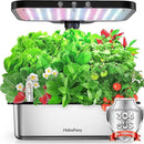Stainless Steel Hydroponics Growing System kit Indoor Garden: 15 Pods Herb Garden with 24W Full Spectrum Grow Light, Hydroponic Gardening System with Silent Pump, Planting Height Up to 19.7" by GreenHaven Gardens