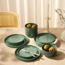 Ceramic Dinnerware Set, 12-Piece Service for 4, Round, Microwave and Dishwasher Safe, Cambridge Classics (Dusty Jade) by CozyNest Decor