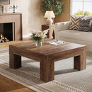 Tribesigns 39.4-Inch Square Coffee Table for Living Room, Farmhouse All MDF Accent Center Cocktail Table with Sturdy Wooden Legs, Easy Assembly, Dark Brown by CozyNest Decor
