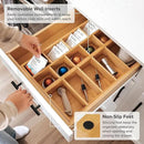 Premium Utensils and Tea Bag Drawer Organizers – 14-Compartment Design with Removable Dividers, Non-Slip Feet, 100% Sustainable Bamboo, 2 Pack by CozyNest Decor