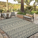 GAOMON Outdoor Rug for Patio Clearance 5x8 Reversible Plastic Straw Patio Rug for Camping Stain & UV Resistant RV Mats for Porch, Deck, Backyard, Camper, Balcony, Picnic, Black&Brown by CozyNest Decor