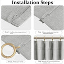 FMFUNCTEX Pinch Pleated Curtains 96 Inches Long for Living Room, Grey Semi Sheer Faux Linen Textured Pleat Drapes for Bedroom with Hooks, Light Filtering Farmhouse Window Drapes 2 Panels by CozyNest Decor