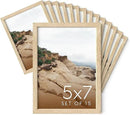 Haus and Hues 5x7 Natural Oak Wood Photo Frame Set of 15 - Mini Picture Frames Bulk Gallery Set - Premium Bulk Picture Frames 5x7 for Stylish Photo Gallery Wall Frame Set - Ideal for Home & Office by CozyNest Decor