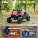 sopbost 24V 10Ah Ride On Toys for Big Kids to Drive 2 Seater Ride On Car with Remote Control Battery Powered Side by Side UTV with Large Dump Bed, 4x75W Motors, Red & Black by TinyTreasures Baby Boutique