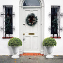 Sunnyglade 2 PCS 23”Artificial Plastic Boxwood Ball Tree，Faux Potted Decorative Topiary Plant，UV Resistant Fake Plant in Pot for Home Gate Indoor Outdoor Patio Office Decor by CozyNest Decor