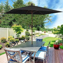 EliteShade USA 10-Year-Non-Fading 6.5x10FT Rectangular Market Umbrella Patio Umbrella Outdoor Table Umbrella with Ventilation, Black