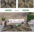 GENIMO Outdoor Rug 8' x 16' Waterproof for Patios Clearance, Reversible Outdoor Plastic Straw Camping Rug Carpet, Large Area Rugs Mats for RV, Camper, Deck, Balcony, Porch, Beach, Picnic, Black&Brown by CozyNest Decor