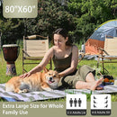 HX&OD Outdoor Picnic Blanket Extra Large, 80''*60'' Waterproof Picnic Mat with Stakes Foldable Camping Blanket Portable with Carry Strap for Beach Mat (Green& White, 80''*60'') by TinyTreasures Baby Boutique