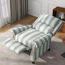 UIXE Pushback Recliner Chairs Set of 2, Fabric Armchair Push Back Accent Chair, Rivet Trim Club Chair Home Theater Overstuffed Single Sofa Reading Seat for Living Room, Stripe Blue by CozyNest Decor