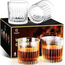 Whiskey Glasses Set of 4,Lead-Free Crystal Old Fashioned Glass,300ml Rocks Glass Tumblers for Drinking Bourbon,Cognac,Irish Whisky,Whiskey Gifts for Men by CozyNest Decor