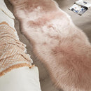 AMTOVO Faux Sheepskin Rug, Pink Ultra Soft Fluffy Shag Area Rug, 2 x 6 ft Faux Fur Rug for Bedroom Sofa Throw Cushion Room Decor, Sheepskin by CozyNest Decor