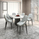 LeisureMod Amalfi Upholstered Fabric Dining Chair – Modern Side Chair with Iron Legs, Mid-Century Accent Chair for Dining Room or Kitchen by CozyNest Decor
