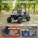 sopbost 24V 10Ah Ride On Toys for Big Kids to Drive 2 Seater Ride On Car with Remote Control Battery Powered Side by Side UTV with Large Dump Bed, 4x75W Motors, Camouflage Black by TinyTreasures Baby Boutique